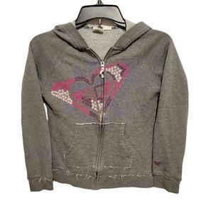 Roxy Girl Full Zipper Lightweight Hoodie Jacket 10/12